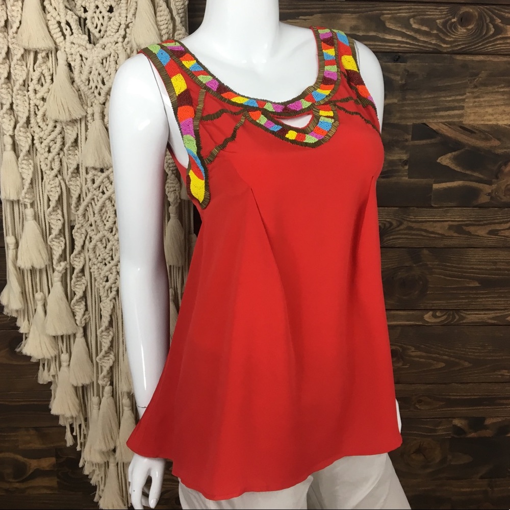 Yoana Baraschi | Beaded‎ Keyhole Double Pleat Blouse